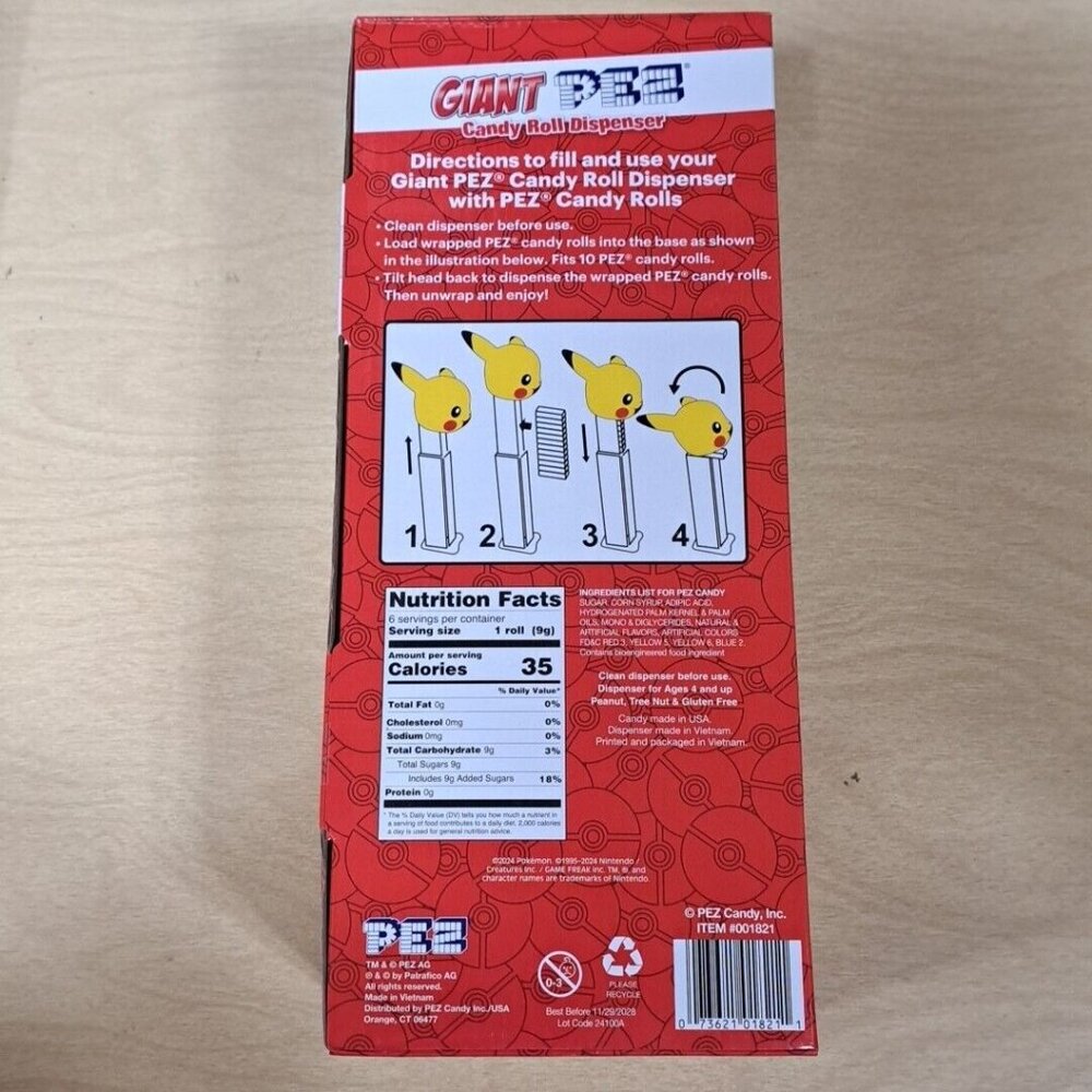 NEW Giant Pikachu PEZ Candy Roll Dispenser 2024,  RETIRED - Picture 3 of 5